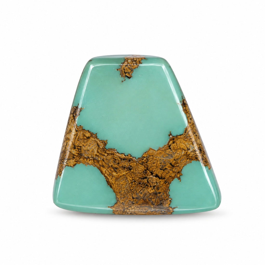 C11 Royston Turquoise Montezuma Mine Cabochon on a white studio background