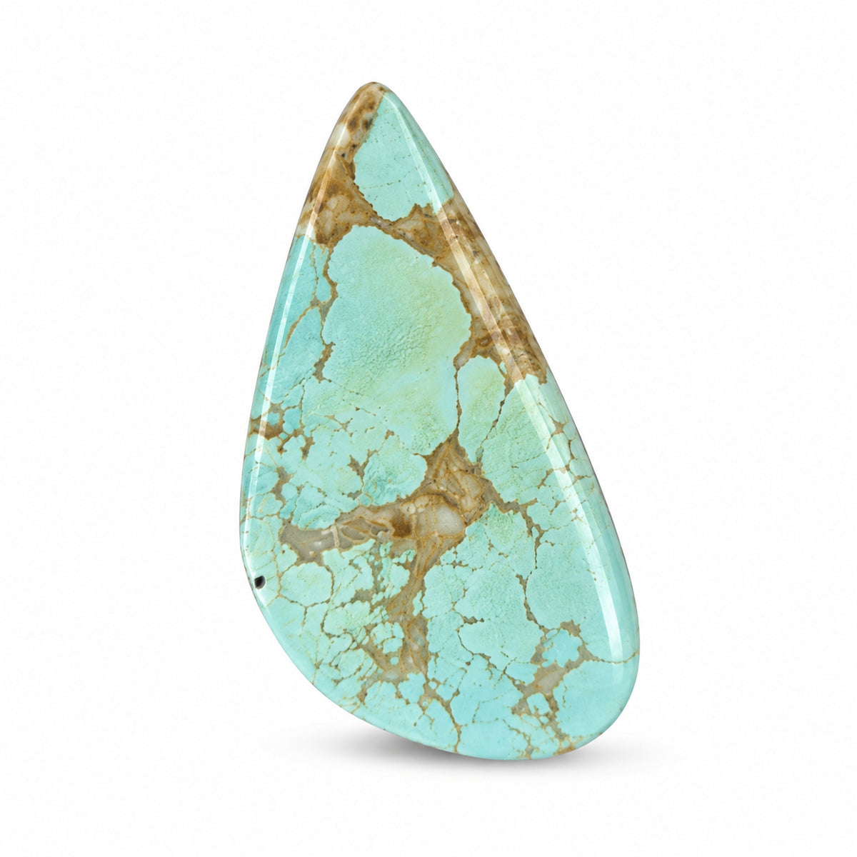 C1 Royston Turquoise Montezuma Mine Cabochon on a white studio background