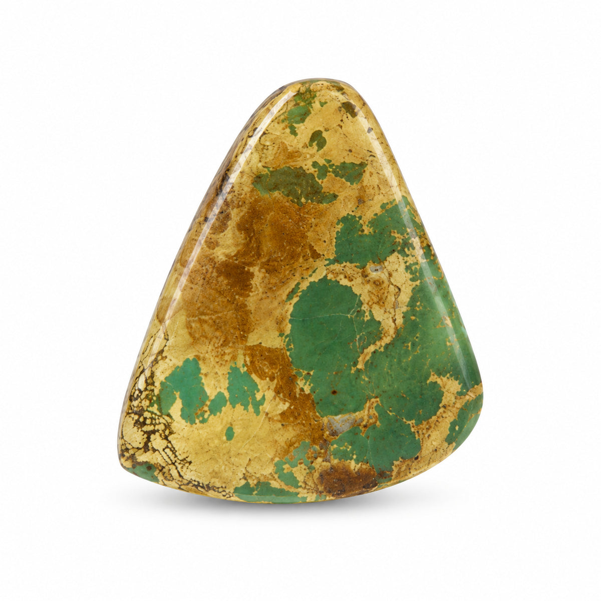 C8 Royston Turquoise Montezuma Mine Cabochon on a white studio background