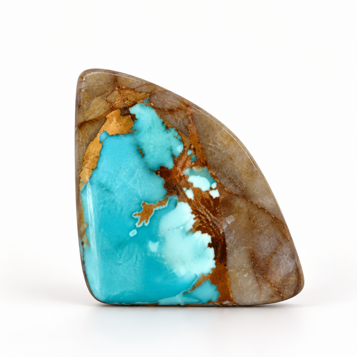 G1.0 Royston Turquoise Cabochon on a white studio background