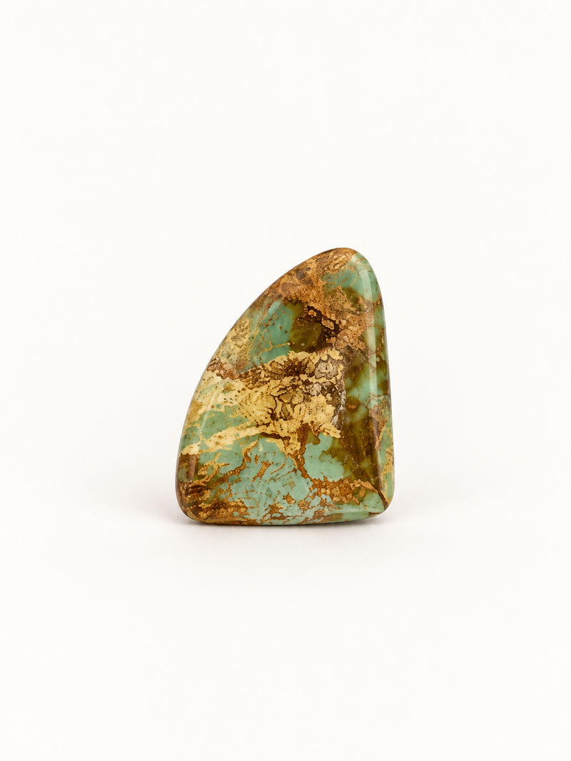 G4.0 Royston Turquoise Cabochon on a white studio background