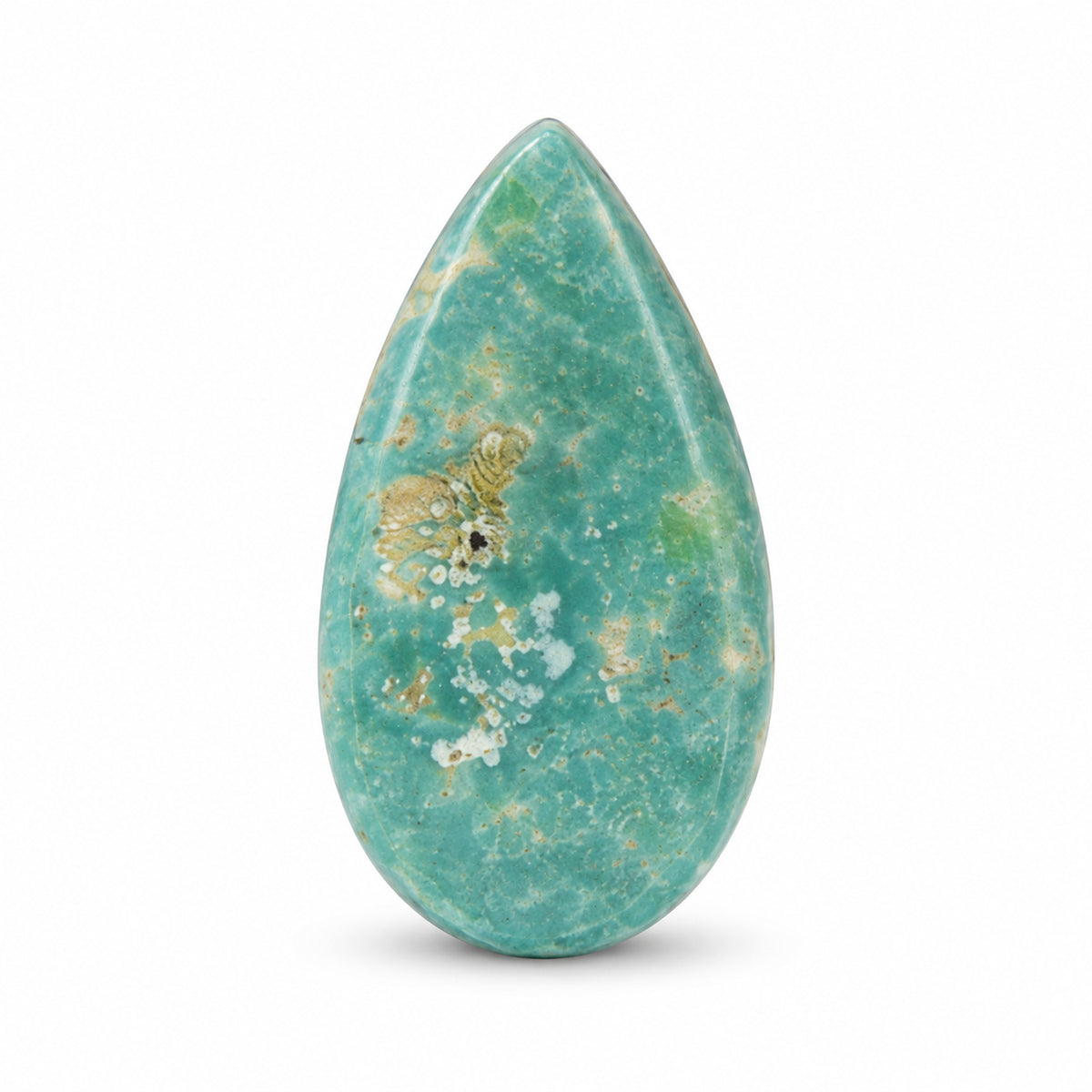 I1 Royston Turquoise Cabochon on a white studio background