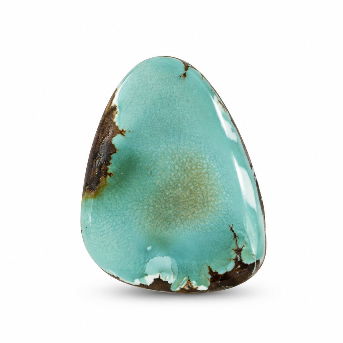 I4 Royston Turquoise Cabochon on a white studio background