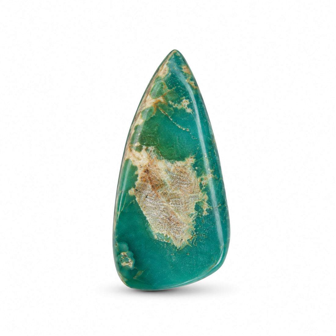 I5 Royston Turquoise Cabochon on a white studio background
