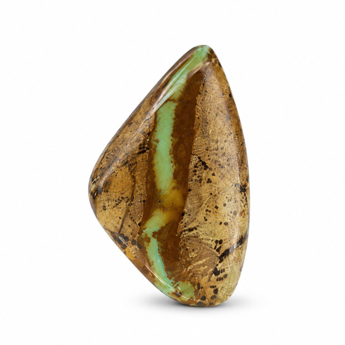I7 Royston Turquoise Cabochon on a white studio background
