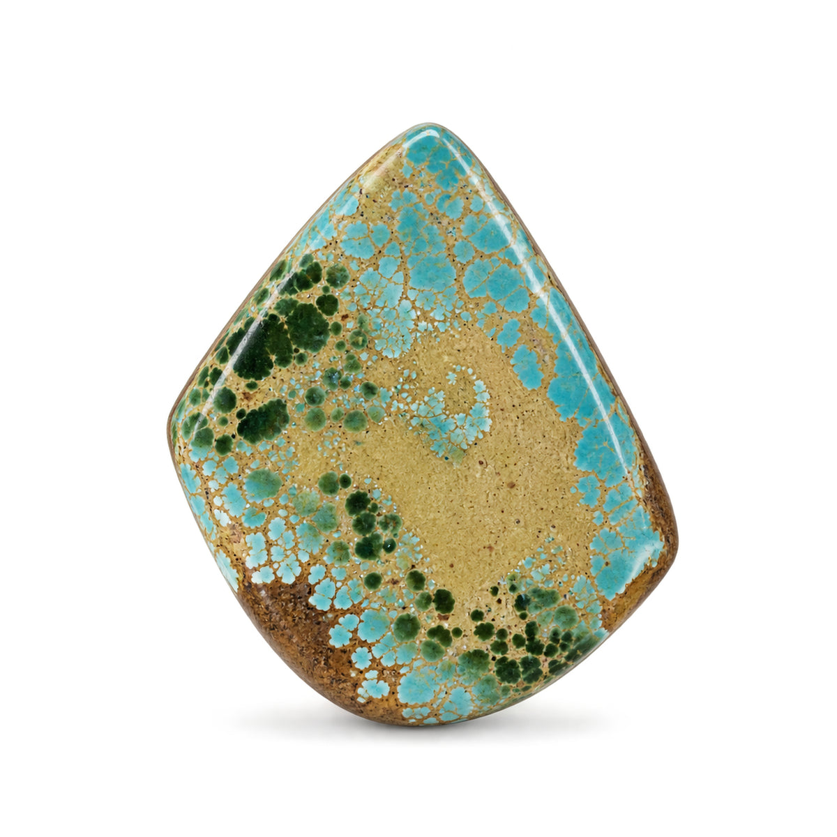 J11 Royston Turquoise Cabochon on a white studio background
