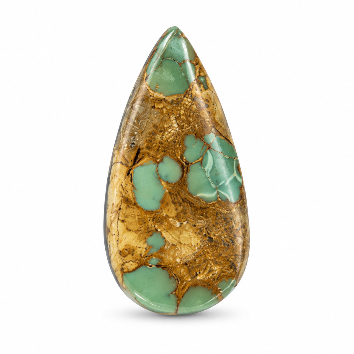 J2 Royston Turquoise Cabochon on a white studio background