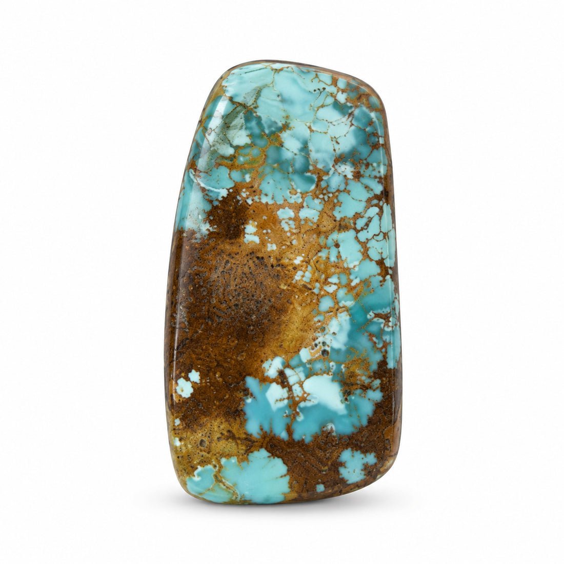 K13 Royston Turquoise Cabochon on a white studio background