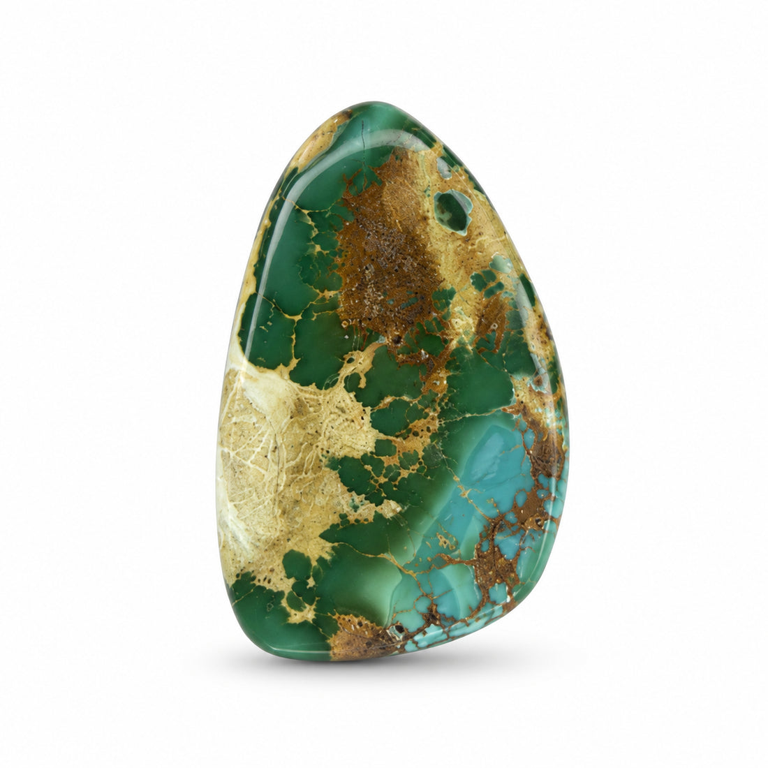 K14 Royston Turquoise Cabochon on a white studio background