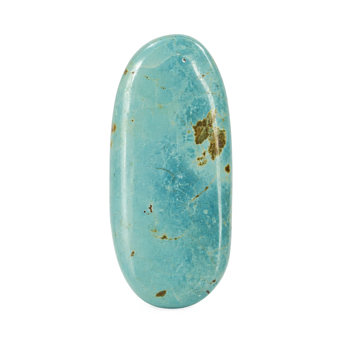 K5 Royston Turquoise Cabochon on a white studio background