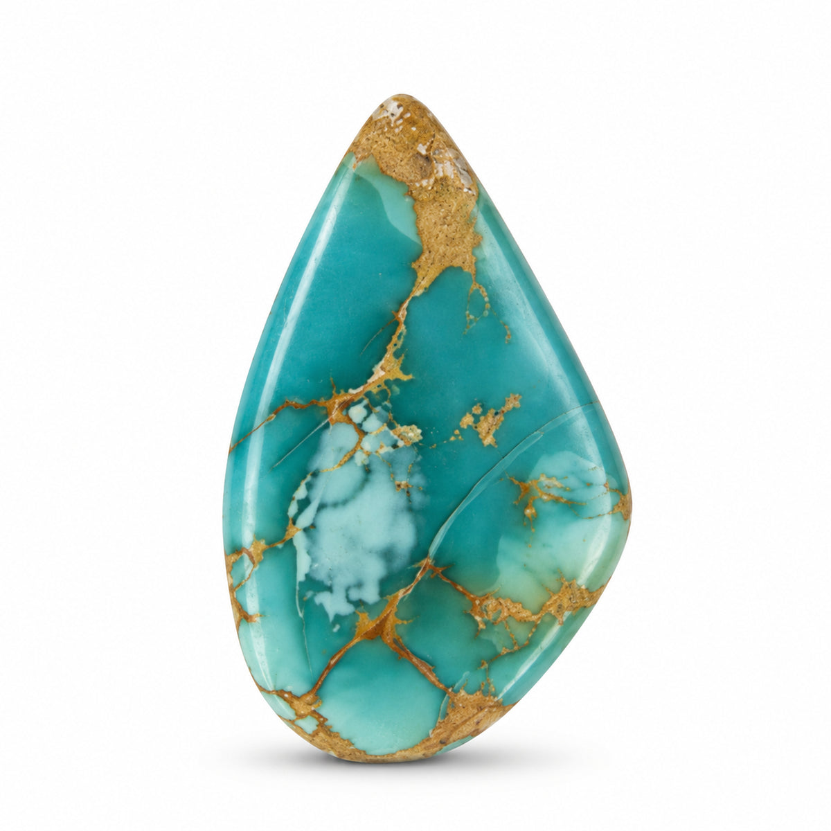 K6 Royston Turquoise Cabochon on a white studio background