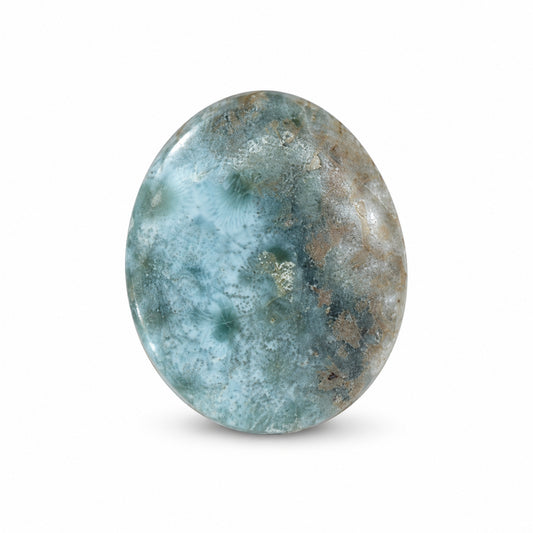 M4 Larimar Cabochon on a white studio background