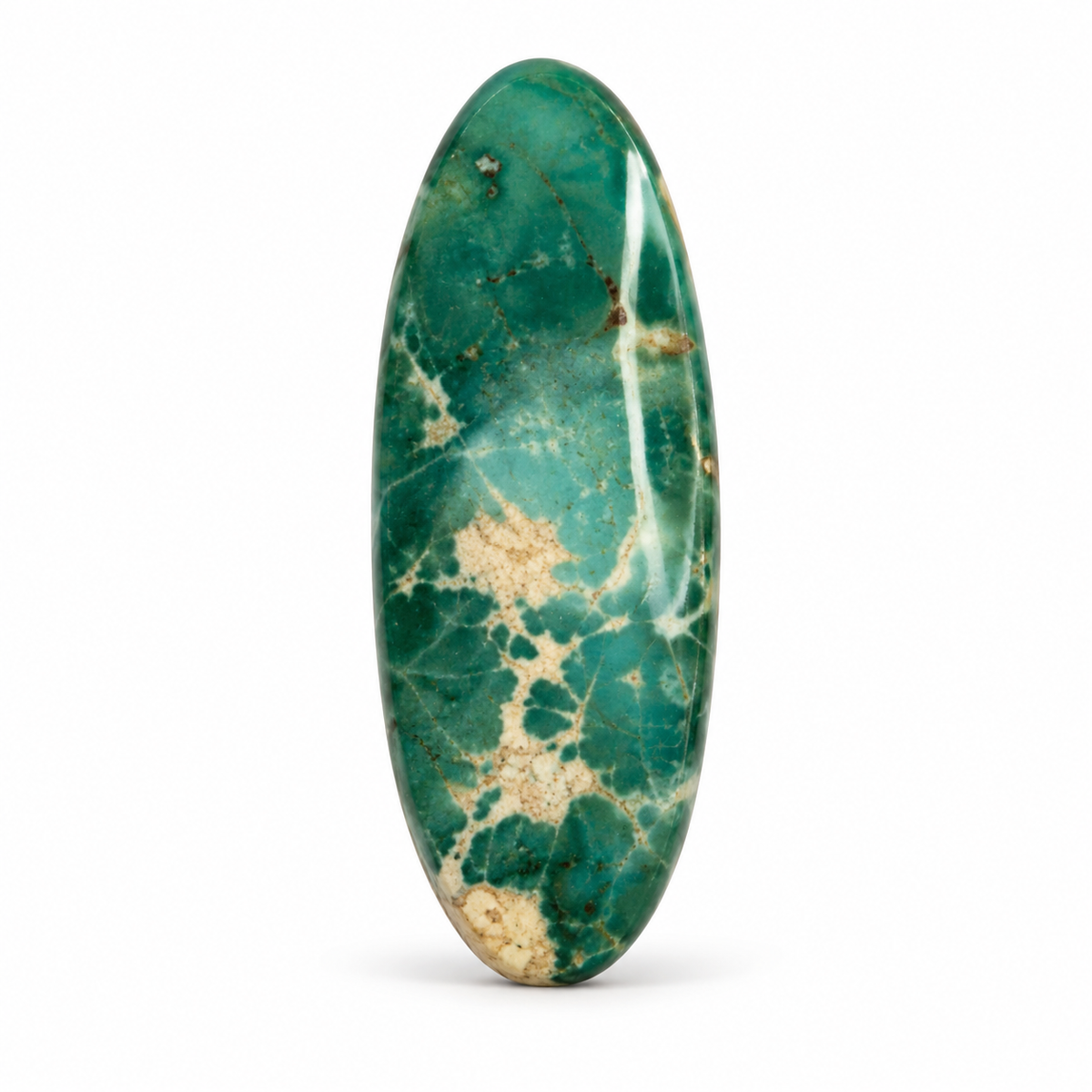 Royston Turquoise cabochon D1.0, batch September 24, 2026, front view