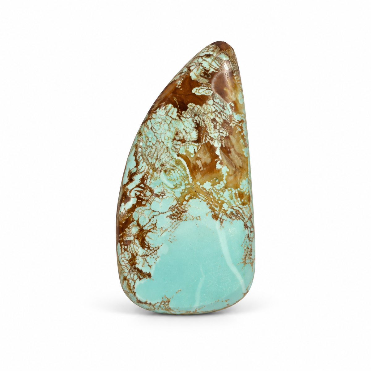 E2.0 Royston Turquoise cabochon, studio image, September 24, 2026