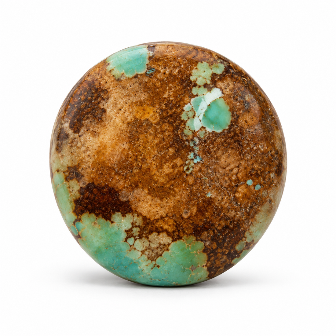 Royston Turquoise cabochon F2.0, batch September 24, 2026, front view