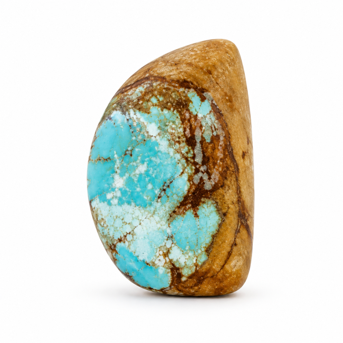 Royston Turquoise cabochon F4.0, batch September 24, 2026, front view