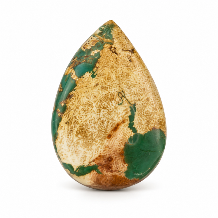 I13.0 Royston Turquoise cabochon, studio image, September 24, 2026